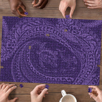 Hawaiian Turtle and Shark Puzzle Kakau Tribal with Polynesian Pattern Purple Color LT03 - Polynesian Pride