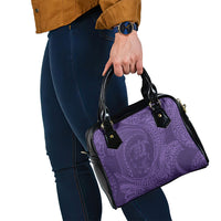 Hawaiian Turtle and Shark Shoulder Handbag Kakau Tribal with Polynesian Pattern Purple Color LT03 - Polynesian Pride