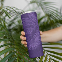 Hawaiian Turtle and Shark Skinny Tumbler Kakau Tribal with Polynesian Pattern Purple Color LT03 - Polynesian Pride