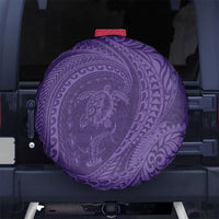 Hawaiian Turtle and Shark Spare Tire Cover Kakau Tribal with Polynesian Pattern Purple Color LT03 No hole Purple - Polynesian Pride