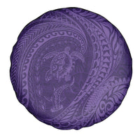 Hawaiian Turtle and Shark Spare Tire Cover Kakau Tribal with Polynesian Pattern Purple Color LT03 - Polynesian Pride