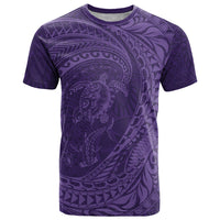 Hawaiian Turtle and Shark T Shirt Kakau Tribal with Polynesian Pattern Purple Color LT03 Purple - Polynesian Pride