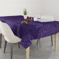 Hawaiian Turtle and Shark Tablecloth Kakau Tribal with Polynesian Pattern Purple Color LT03 - Polynesian Pride