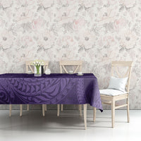 Hawaiian Turtle and Shark Tablecloth Kakau Tribal with Polynesian Pattern Purple Color LT03 - Polynesian Pride