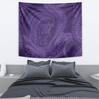 Hawaiian Turtle and Shark Tapestry Kakau Tribal with Polynesian Pattern Purple Color LT03 - Polynesian Pride