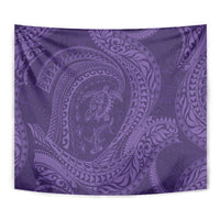 Hawaiian Turtle and Shark Tapestry Kakau Tribal with Polynesian Pattern Purple Color LT03 - Polynesian Pride
