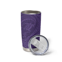 Hawaiian Turtle and Shark Tumbler Cup Kakau Tribal with Polynesian Pattern Purple Color LT03 - Polynesian Pride