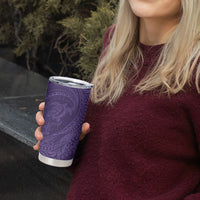Hawaiian Turtle and Shark Tumbler Cup Kakau Tribal with Polynesian Pattern Purple Color LT03 - Polynesian Pride