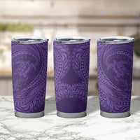 Hawaiian Turtle and Shark Tumbler Cup Kakau Tribal with Polynesian Pattern Purple Color LT03 - Polynesian Pride