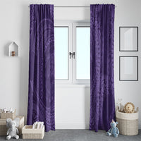Hawaiian Turtle and Shark Window Curtain Kakau Tribal with Polynesian Pattern Purple Color LT03 - Polynesian Pride