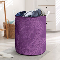 Hawaiian Turtle and Shark Laundry Basket Kakau Tribal with Polynesian Pattern Pink Color LT03 Pink - Polynesian Pride