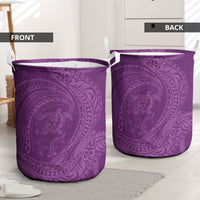 Hawaiian Turtle and Shark Laundry Basket Kakau Tribal with Polynesian Pattern Pink Color LT03 - Polynesian Pride