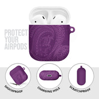 Hawaiian Turtle and Shark AirPods Case Kakau Tribal with Polynesian Pattern Pink Color LT03 - Polynesian Pride