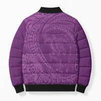Hawaiian Turtle and Shark Bomber Puffer Jacket Kakau Tribal with Polynesian Pattern Pink Color LT03 - Polynesian Pride