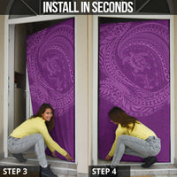 Hawaiian Turtle and Shark Door Cover Kakau Tribal with Polynesian Pattern Pink Color LT03 - Polynesian Pride
