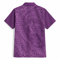 Hawaiian Turtle and Shark Hawaiian Shirt Kakau Tribal with Polynesian Pattern Pink Color LT03 - Polynesian Pride