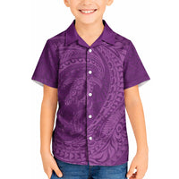 Hawaiian Turtle and Shark Kid Hawaiian Shirt Kakau Tribal with Polynesian Pattern Pink Color LT03 Kid Pink - Polynesian Pride
