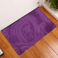 Hawaiian Turtle and Shark Rubber Doormat Kakau Tribal with Polynesian Pattern Pink Color LT03 - Polynesian Pride