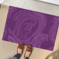 Hawaiian Turtle and Shark Rubber Doormat Kakau Tribal with Polynesian Pattern Pink Color LT03 - Polynesian Pride