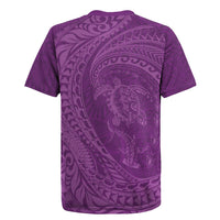 Hawaiian Turtle and Shark Rugby Jersey Kakau Tribal with Polynesian Pattern Pink Color LT03 - Polynesian Pride