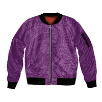 Hawaiian Turtle and Shark Sleeve Zip Bomber Jacket Kakau Tribal with Polynesian Pattern Pink Color LT03 Unisex Pink - Polynesian Pride