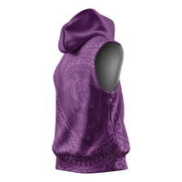 Hawaiian Turtle and Shark Sleeveless Hoodie Kakau Tribal with Polynesian Pattern Pink Color LT03 - Polynesian Pride