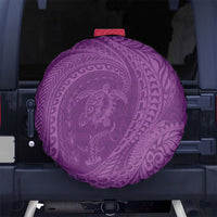 Hawaiian Turtle and Shark Spare Tire Cover Kakau Tribal with Polynesian Pattern Pink Color LT03 No hole Pink - Polynesian Pride