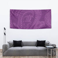 Hawaiian Turtle and Shark Tapestry Kakau Tribal with Polynesian Pattern Pink Color LT03 - Polynesian Pride