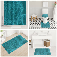 Hawaiian Turtle and Shark Bathroom Set Kakau Tribal with Polynesian Pattern Turquoise Color LT03 - Polynesian Pride