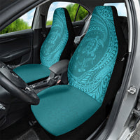 Hawaiian Turtle and Shark Car Seat Cover Kakau Tribal with Polynesian Pattern Turquoise Color LT03 - Polynesian Pride