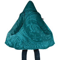 Hawaiian Turtle and Shark Cloak Kakau Tribal with Polynesian Pattern Turquoise Color LT03 Unisex Turquoise - Polynesian Pride
