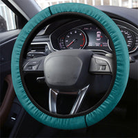 Hawaiian Turtle and Shark Steering Wheel Cover Kakau Tribal with Polynesian Pattern Turquoise Color LT03 - Polynesian Pride
