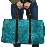 Hawaiian Turtle and Shark Travel Bag Kakau Tribal with Polynesian Pattern Turquoise Color LT03 Turquoise - Polynesian Pride