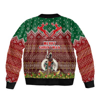 Vanuatu Christmas Bomber Jacket Pig Tusk Beautiful Merry Xmas Snowflake LT03 - Polynesian Pride