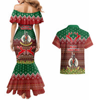 Vanuatu Christmas Couples Matching Mermaid Dress and Hawaiian Shirt Pig Tusk Beautiful Merry Xmas Snowflake LT03 - Polynesian Pride