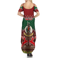 Personalised Vanuatu Christmas Summer Maxi Dress Pig Tusk Beautiful Merry Xmas Snowflake LT03 - Polynesian Pride