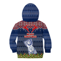 Guam Christmas Kid Hoodie Chamorro Guam Tattoos Beautiful Merry Xmas Snowflake LT03 - Polynesian Pride