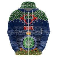 Niue Christmas Hoodie Coat of Arms and Map Beautiful Merry Xmas Snowflake LT03 - Polynesian Pride