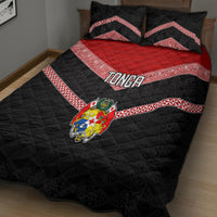 Tonga Quilt Bed Set Tonga Coat of Arms with Seamless Tapa Ngatu Pattern LT03 - Polynesian Pride