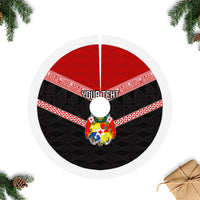 Personalised Tonga Tree Skirt Tonga Coat of Arms with Seamless Tapa Ngatu Pattern LT03 - Polynesian Pride
