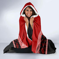 Tonga Christmas Hooded Blanket Tongan Coat of Arms Santa With Ngatu Pattern Christmas Red Style LT03 - Polynesian Pride