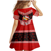 Personalised Tonga Christmas Family Matching Mermaid Dress and Hawaiian Shirt Tongan Coat of Arms Santa With Ngatu Pattern Christmas Red Style LT03 - Polynesian Pride