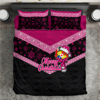 Tonga Christmas Bedding Set Tongan Coat of Arms Santa With Ngatu Pattern Christmas Pink Style LT03 Pink - Polynesian Pride