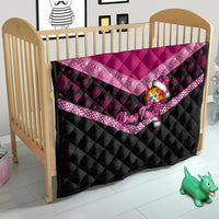 Personalised Tonga Christmas Quilt Tongan Coat of Arms Santa With Ngatu Pattern Christmas Pink Style LT03 - Polynesian Pride