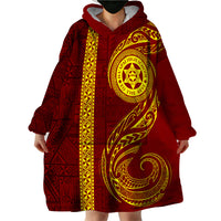 Tonga Ha'apai High School Wearable Blanket Hoodie Ngatu and Maori Ethnic Tribal Pattern LT03 - Polynesian Pride