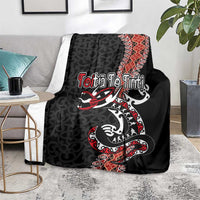 Aotearoa Toitu Te Tiriti Blanket Maori Taniwha Haka - Honour the Treaty LT03