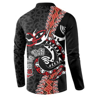 Aotearoa Toitu Te Tiriti Button Sweatshirt Maori Taniwha Haka - Honour the Treaty LT03