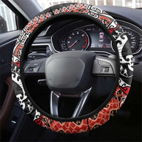 Aotearoa Toitu Te Tiriti Steering Wheel Cover Maori Taniwha Haka - Honour the Treaty LT03