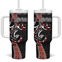 Aotearoa Toitu Te Tiriti Tumbler With Handle Maori Taniwha Haka - Honour the Treaty