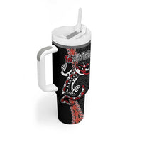 Aotearoa Toitu Te Tiriti Tumbler With Handle Maori Taniwha Haka - Honour the Treaty